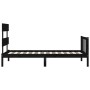 Estructura de cama con cabecero madera maciza negro 90x200 cm de vidaXL, Camas y somieres - Ref: Foro24-3193260, Precio: 143,...