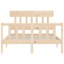 Bed frame with solid wood headboard 120x200 cm by vidaXL, Beds and slatted bases - Ref: Foro24-3193331, Price: 112,99 €, Disc...