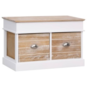 Banco de recibidor de madera de Paulownia 70x35x45 cm de vidaXL, Bancos para recibidores y almacenamiento - Ref: Foro24-28407...