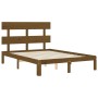 Double bed frame with honey brown wooden headboard by vidaXL, Beds and slatted bases - Ref: Foro24-3193504, Price: 150,99 €, ...