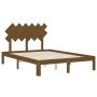 Double bed frame with honey brown wooden headboard by vidaXL, Beds and slatted bases - Ref: Foro24-3193704, Price: 144,99 €, ...