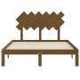 Double bed frame with honey brown wooden headboard by vidaXL, Beds and slatted bases - Ref: Foro24-3193704, Price: 144,99 €, ...