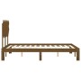 Double bed frame with honey brown wooden headboard by vidaXL, Beds and slatted bases - Ref: Foro24-3193704, Price: 144,99 €, ...