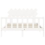 White solid wood bed frame with headboard 140x190 cm by vidaXL, Beds and slatted bases - Ref: Foro24-3193447, Price: 130,69 €...