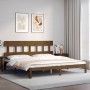 Honey brown solid wood bed frame and headboard 200x200 cm by vidaXL, Beds and slatted bases - Ref: Foro24-3193619, Price: 162...