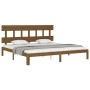 Honey brown solid wood bed frame and headboard 200x200 cm by vidaXL, Beds and slatted bases - Ref: Foro24-3193619, Price: 162...