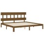 Honey brown solid wood bed frame and headboard 200x200 cm by vidaXL, Beds and slatted bases - Ref: Foro24-3193619, Price: 162...