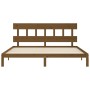 Honey brown solid wood bed frame and headboard 200x200 cm by vidaXL, Beds and slatted bases - Ref: Foro24-3193619, Price: 162...