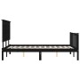 Bed frame with black solid wood headboard 140x200 cm by vidaXL, Beds and slatted bases - Ref: Foro24-3193405, Price: 199,18 €...