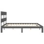 Estructura cama de matrimonio con cabecero madera maciza gris de vidaXL, Camas y somieres - Ref: Foro24-3193548, Precio: 159,...