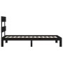 Estructura de cama con cabecero madera maciza negro 90x200 cm de vidaXL, Camas y somieres - Ref: Foro24-3193520, Precio: 113,...