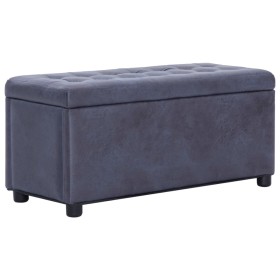 Gray Suede Faux Leather Storage Ottoman 87.5cm by vidaXL, Benches for halls and storage - Ref: Foro24-281376, Price: 99,99 €,...