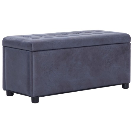 Gray Suede Faux Leather Storage Ottoman 87.5cm by vidaXL, Benches for halls and storage - Ref: Foro24-281376, Price: 99,60 €,...