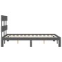 Gray solid wood bed frame with headboard 120x200 cm by vidaXL, Beds and slatted bases - Ref: Foro24-3193528, Price: 130,99 €,...