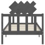 Gray solid wood bed frame with headboard by vidaXL, Beds and slatted bases - Ref: Foro24-3193433, Price: 95,11 €, Discount: %