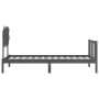 Gray solid wood bed frame with headboard by vidaXL, Beds and slatted bases - Ref: Foro24-3193433, Price: 95,11 €, Discount: %