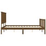 Double bed frame with honey brown wooden headboard by vidaXL, Beds and slatted bases - Ref: Foro24-3193409, Price: 171,94 €, ...