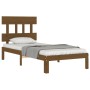 Estructura de cama con cabecero madera maciza marrón miel de vidaXL, Camas y somieres - Ref: Foro24-3193589, Precio: 104,99 €...