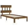 Estructura de cama con cabecero madera maciza marrón miel de vidaXL, Camas y somieres - Ref: Foro24-3193589, Precio: 104,99 €...