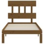 Estructura de cama con cabecero madera maciza marrón miel de vidaXL, Camas y somieres - Ref: Foro24-3193589, Precio: 104,99 €...