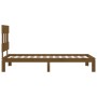 Estructura de cama con cabecero madera maciza marrón miel de vidaXL, Camas y somieres - Ref: Foro24-3193589, Precio: 104,99 €...