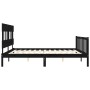 Bed frame with black solid wood headboard 200x200 cm by vidaXL, Beds and slatted bases - Ref: Foro24-3193360, Price: 198,97 €...