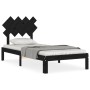 Estructura de cama con cabecero madera maciza negro 90x200 cm de vidaXL, Camas y somieres - Ref: Foro24-3193715, Precio: 115,...