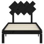 Estructura de cama con cabecero madera maciza negro 90x200 cm de vidaXL, Camas y somieres - Ref: Foro24-3193715, Precio: 115,...