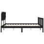 Bed frame with black solid wood headboard 160x200 cm by vidaXL, Beds and slatted bases - Ref: Foro24-3193480, Price: 181,04 €...