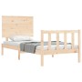 Estructura de cama con cabecero madera maciza de vidaXL, Camas y somieres - Ref: Foro24-3193366, Precio: 103,71 €, Descuento: %