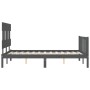 Double bed frame with gray solid wood headboard by vidaXL, Beds and slatted bases - Ref: Foro24-3193313, Price: 140,09 €, Dis...