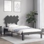 Gray solid wood bed frame with headboard 90x200 cm by vidaXL, Beds and slatted bases - Ref: Foro24-3193713, Price: 106,31 €, ...