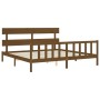 Estructura cama y cabecero madera maciza marrón miel 200x200 cm de vidaXL, Camas y somieres - Ref: Foro24-3193294, Precio: 16...