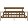 Honey brown solid wood bed frame and headboard 200x200 cm by vidaXL, Beds and slatted bases - Ref: Foro24-3193294, Price: 165...