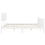 Estructura cama de matrimonio con cabecero madera maciza blanco de vidaXL, Camas y somieres - Ref: Foro24-3193442, Precio: 14...