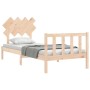 Bed frame with solid wood headboard 90x200 cm by vidaXL, Beds and slatted bases - Ref: Foro24-3193451, Price: 89,58 €, Discou...