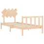 Bed frame with solid wood headboard 90x200 cm by vidaXL, Beds and slatted bases - Ref: Foro24-3193451, Price: 89,58 €, Discou...