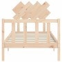 Bed frame with solid wood headboard 90x200 cm by vidaXL, Beds and slatted bases - Ref: Foro24-3193451, Price: 89,58 €, Discou...