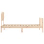 Bed frame with solid wood headboard 90x200 cm by vidaXL, Beds and slatted bases - Ref: Foro24-3193451, Price: 89,58 €, Discou...