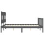 Estructura de cama matrimonio con cabecero madera maciza gris de vidaXL, Camas y somieres - Ref: Foro24-3193343, Precio: 161,...