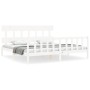 White solid wood bed frame with headboard 200x200cm by vidaXL, Beds and slatted bases - Ref: Foro24-3193357, Price: 149,60 €,...