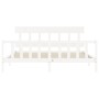 White solid wood bed frame with headboard 200x200cm by vidaXL, Beds and slatted bases - Ref: Foro24-3193357, Price: 149,60 €,...