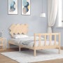 Estructura de cama con cabecero madera maciza de vidaXL, Camas y somieres - Ref: Foro24-3193431, Precio: 89,65 €, Descuento: %