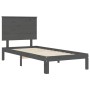 Grauer Massivholzbettrahmen mit Kopfteil 100x200 cm von vidaXL, Betten und Lattenroste - Ref: Foro24-3193653, Preis: 117,35 €...