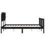 Bed frame with black solid wood headboard 140x200 cm by vidaXL, Beds and slatted bases - Ref: Foro24-3193470, Price: 188,93 €...