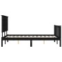 Bed frame with black solid wood headboard 140x190 cm by vidaXL, Beds and slatted bases - Ref: Foro24-3193385, Price: 175,99 €...