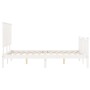 White solid wood bed frame with headboard 120x200 cm by vidaXL, Beds and slatted bases - Ref: Foro24-3193397, Price: 146,00 €...