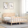 Estructura de cama con cabecero madera maciza 160x200 cm de vidaXL, Camas y somieres - Ref: Foro24-3193476, Precio: 141,16 €,...