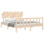 Estructura de cama con cabecero madera maciza 160x200 cm de vidaXL, Camas y somieres - Ref: Foro24-3193476, Precio: 141,16 €,...