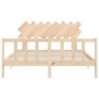 Estructura de cama con cabecero madera maciza 160x200 cm de vidaXL, Camas y somieres - Ref: Foro24-3193476, Precio: 141,16 €,...